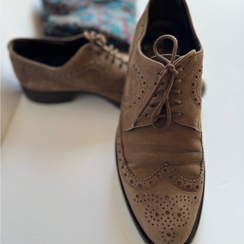 Giorgio Armany Brown Suede Brogue Oxford Shoes